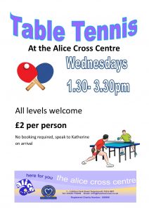 Table Tennis @ The Alice Cross Centre