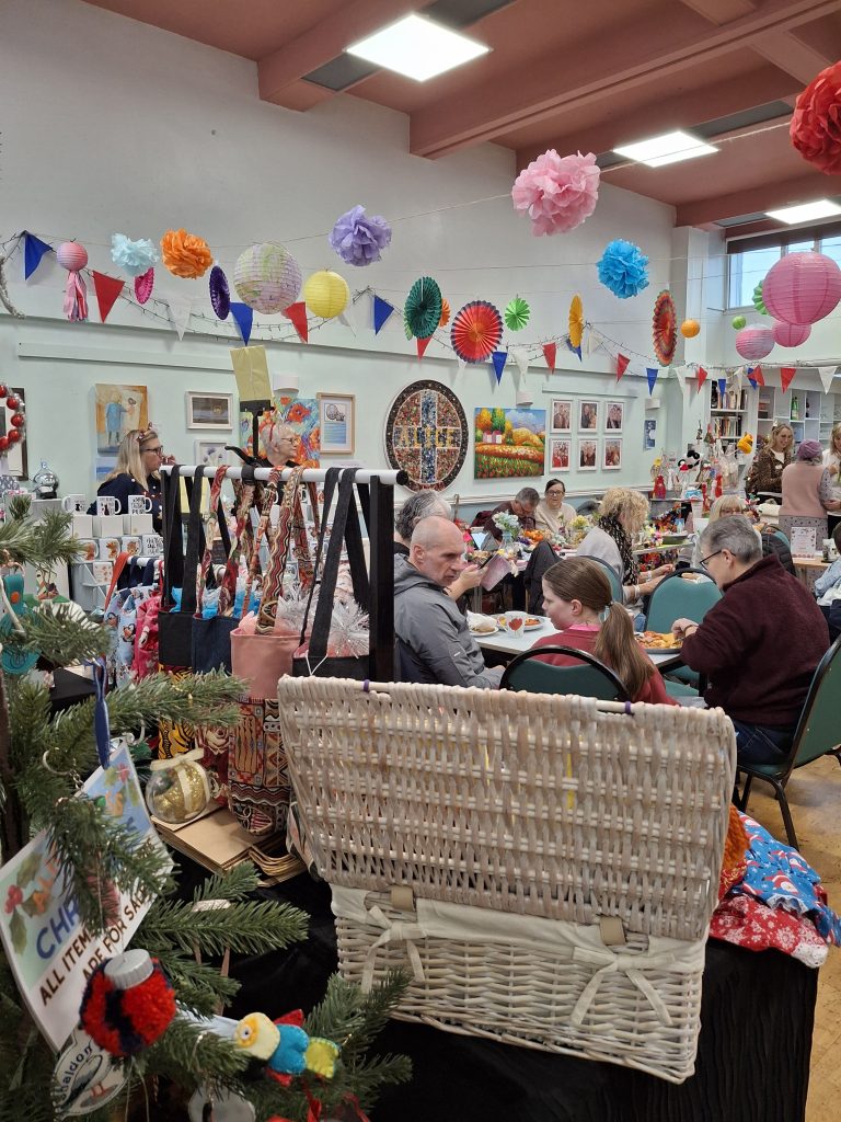 Stall at The Alice Cross Centre's Christmas Fayre 2025 Teignmouth, Devon.
