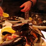 Mussels being prepared