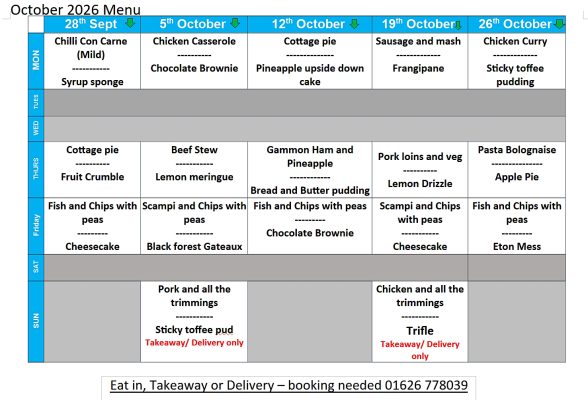 October Menu